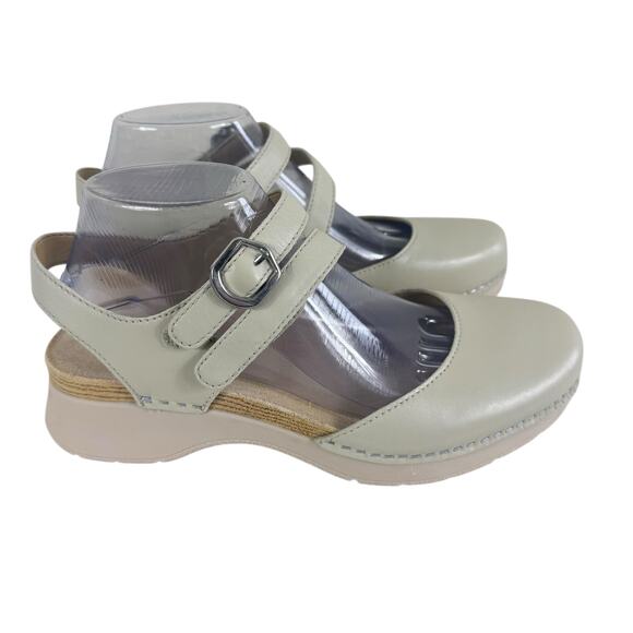 Dansko Rissa Ivory Nappa Casual Heeled Mary Jane Leather Sandals Size 39 8.5 9 - Picture 2 of 8